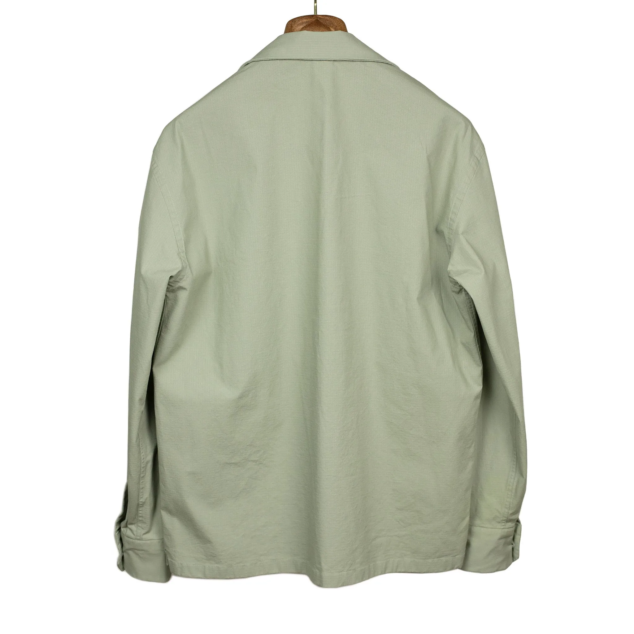 AAlgeri shirt jacket in light sage green cotton ripstop