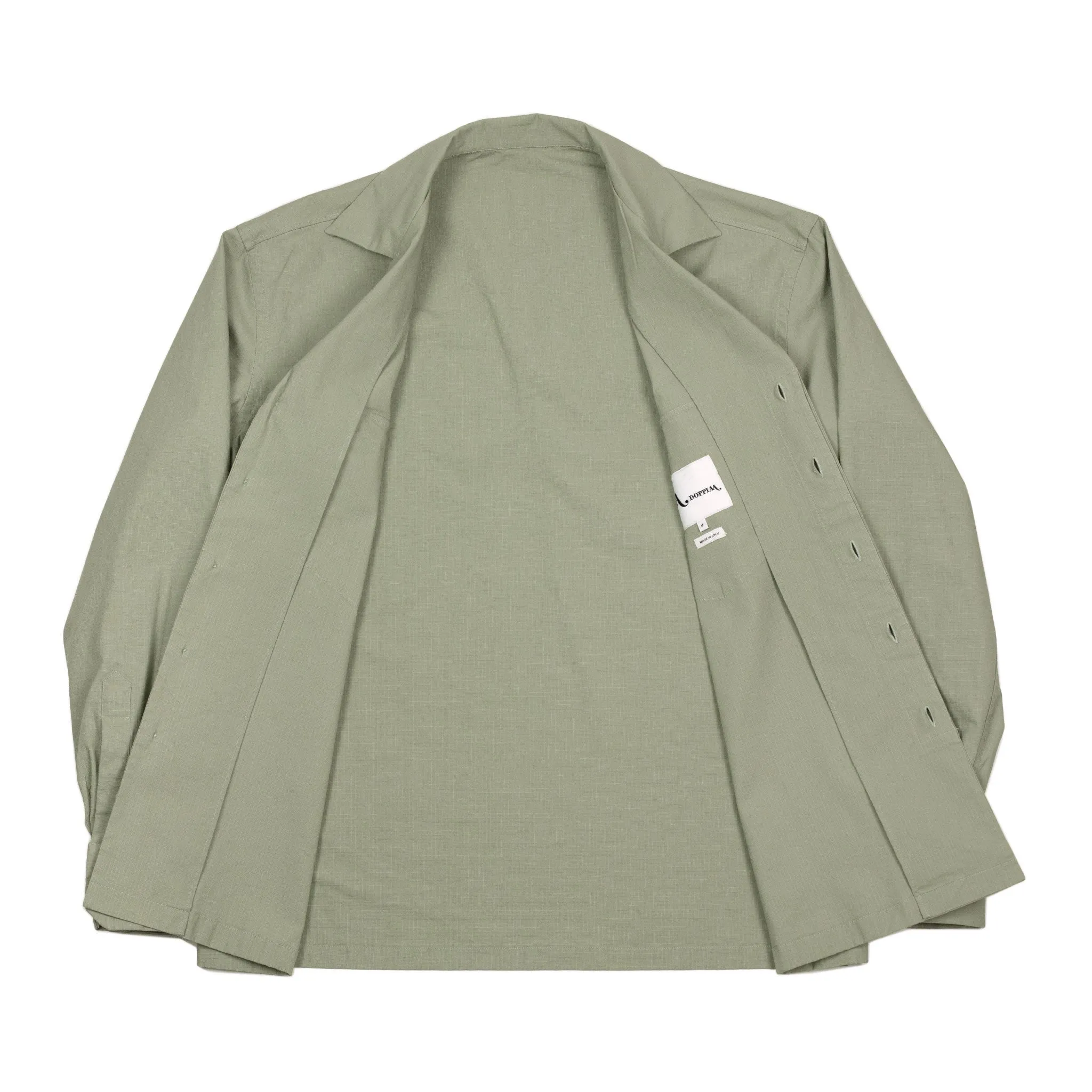 AAlgeri shirt jacket in light sage green cotton ripstop