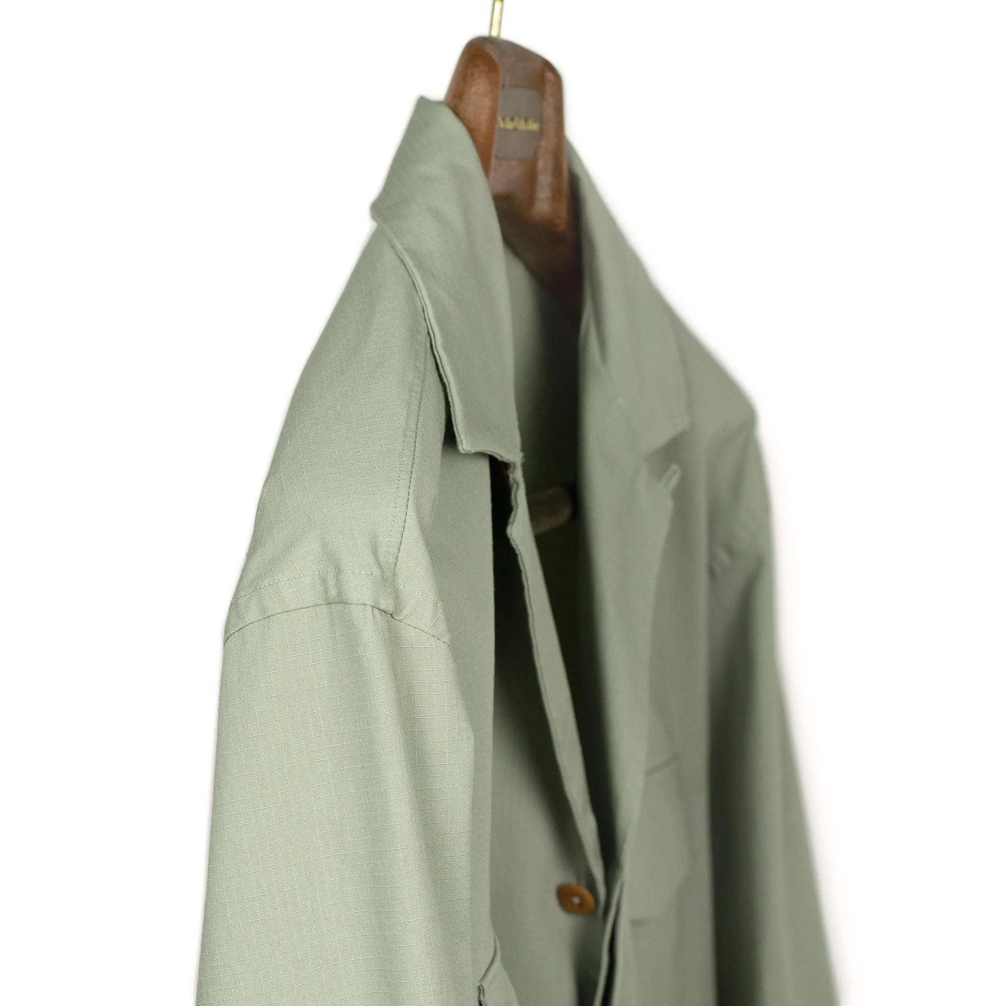 AAlgeri shirt jacket in light sage green cotton ripstop