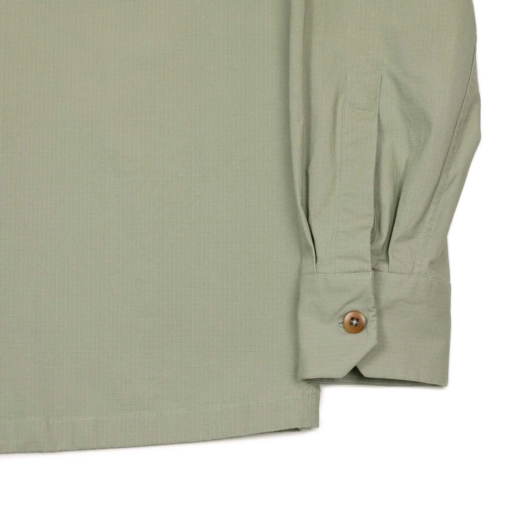 AAlgeri shirt jacket in light sage green cotton ripstop