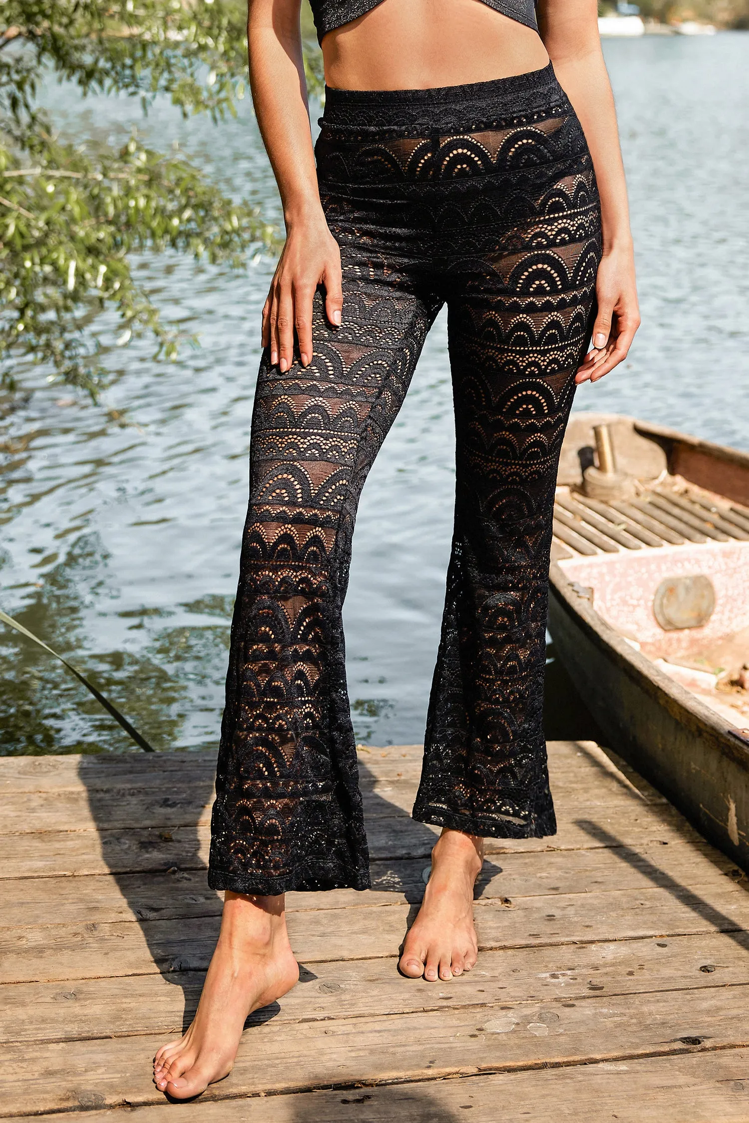 Adventure Lace Cover-Up Flare Pants