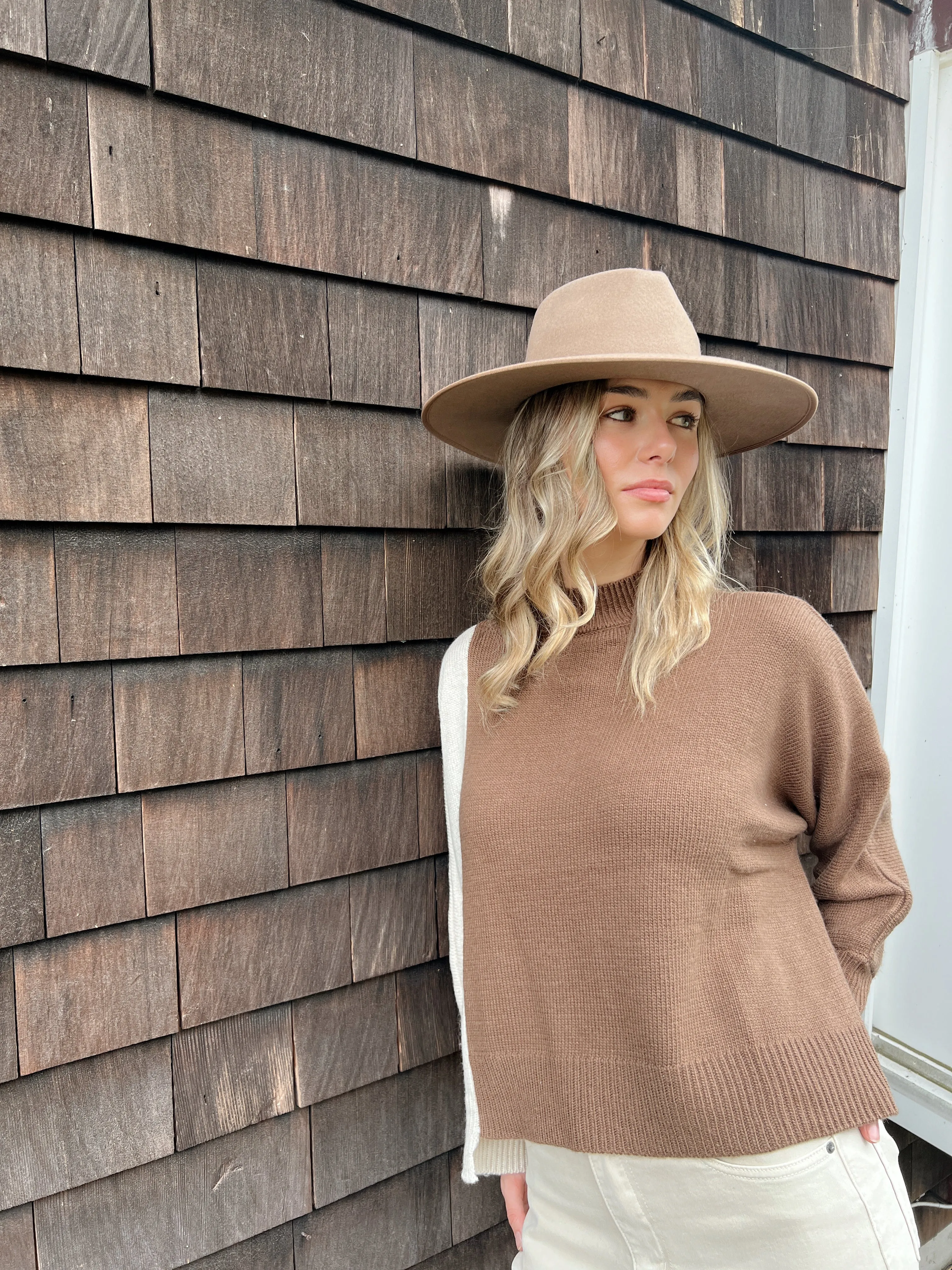 Block About It Sweater - Oatmeal/Brown