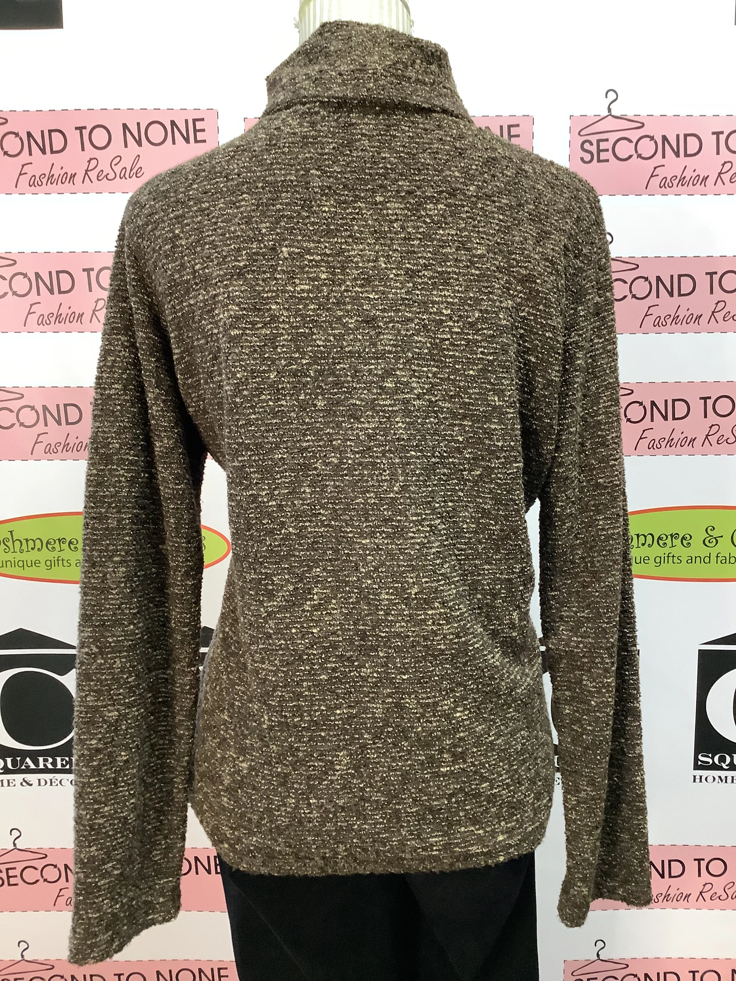 Brown Speckled Turtleneck Sweater (Size L)