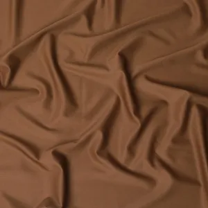 Caramel brown Plain Premium Super 140's wool and cashmere blended suiting fabric-D14696