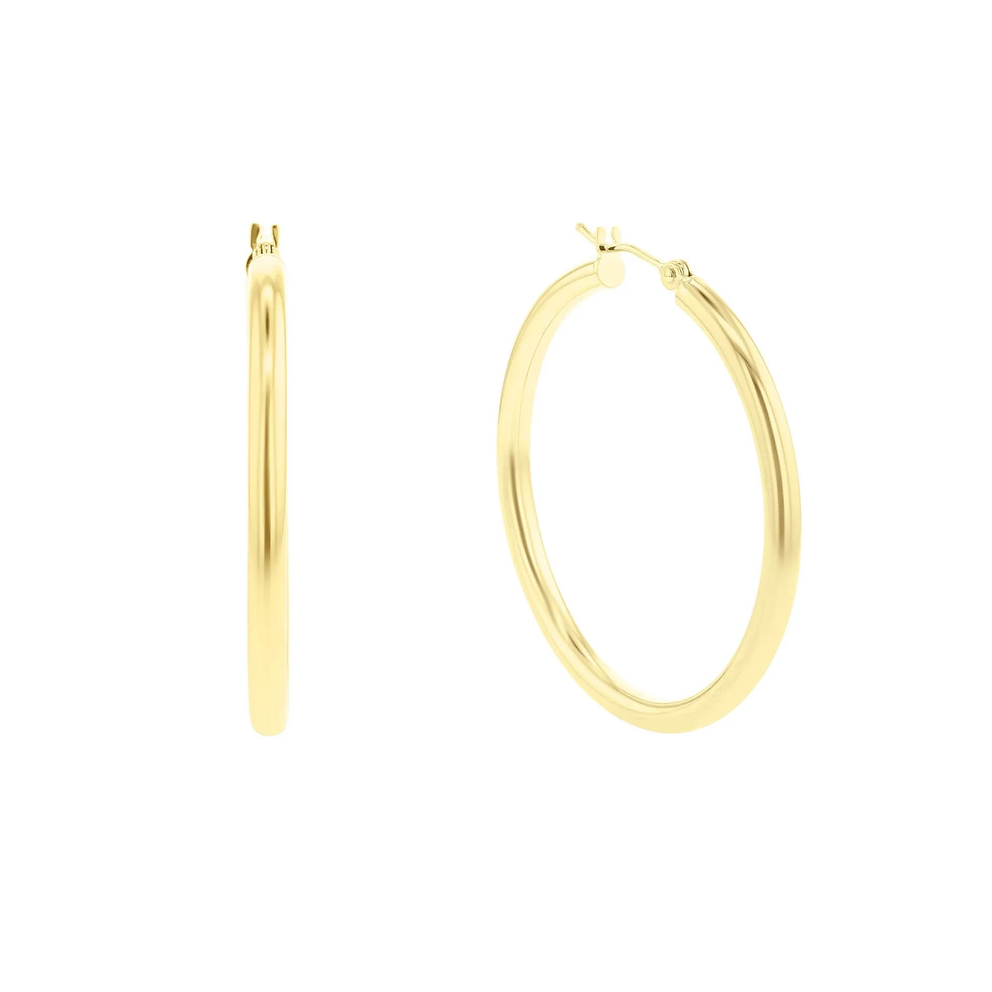 Classic Gold Hoop Earrings - 3x40MM