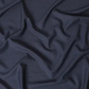 Denim blue plain Premium Italian super 150's all wool suiting fabric-D11427