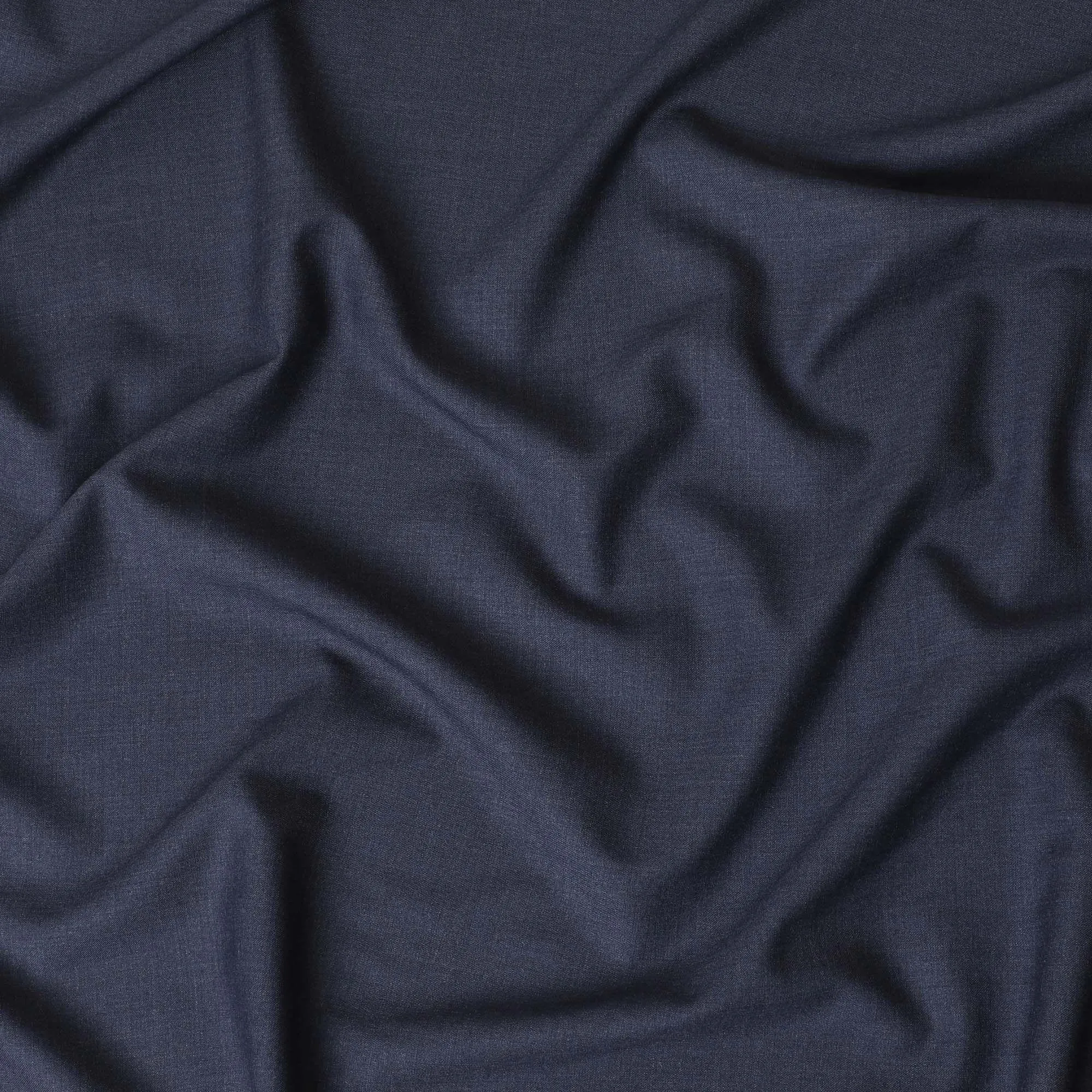 Denim blue plain Premium Italian super 150's all wool suiting fabric-D11427