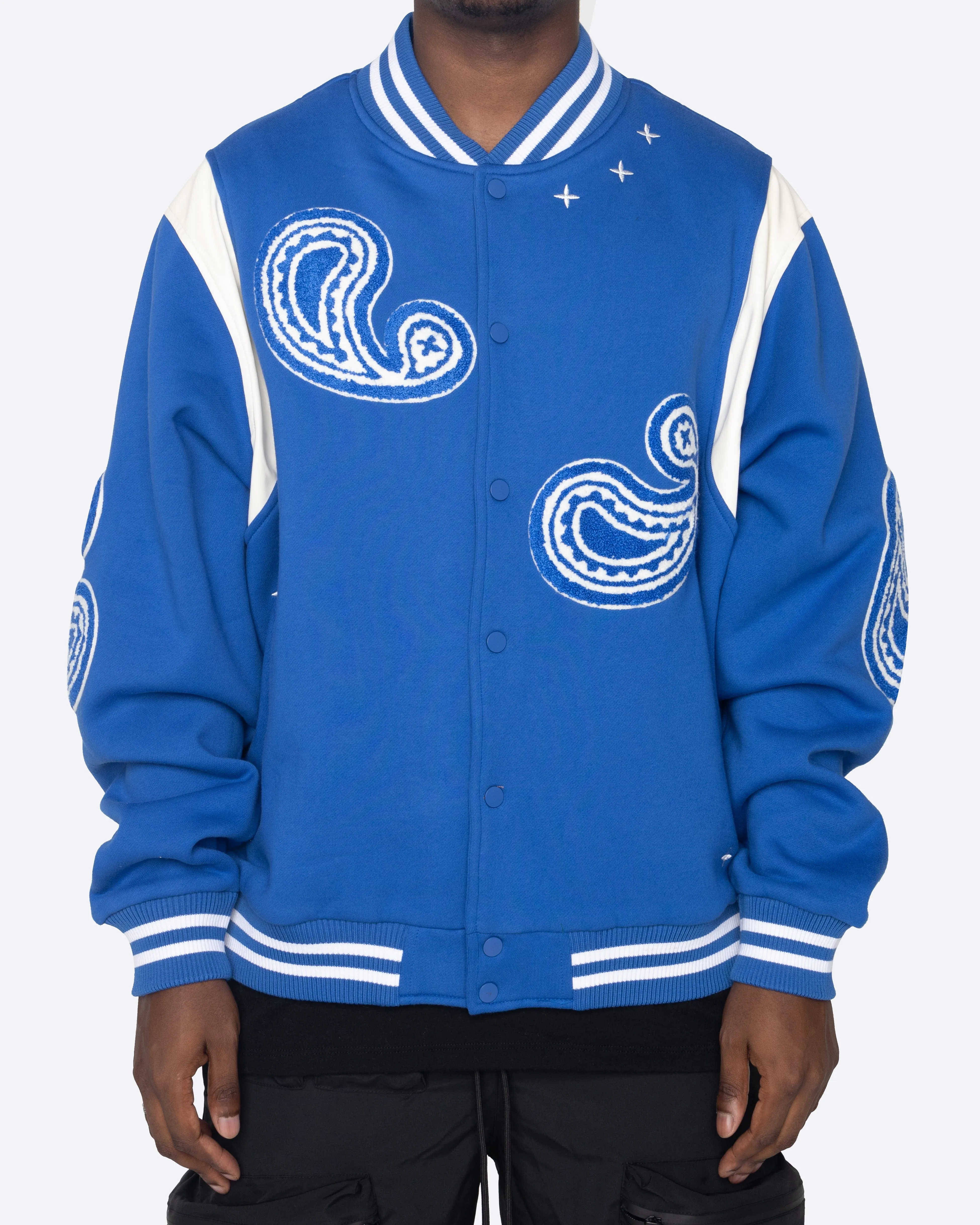 EPTM PAISLEY VARSITY JACKET-ROYAL