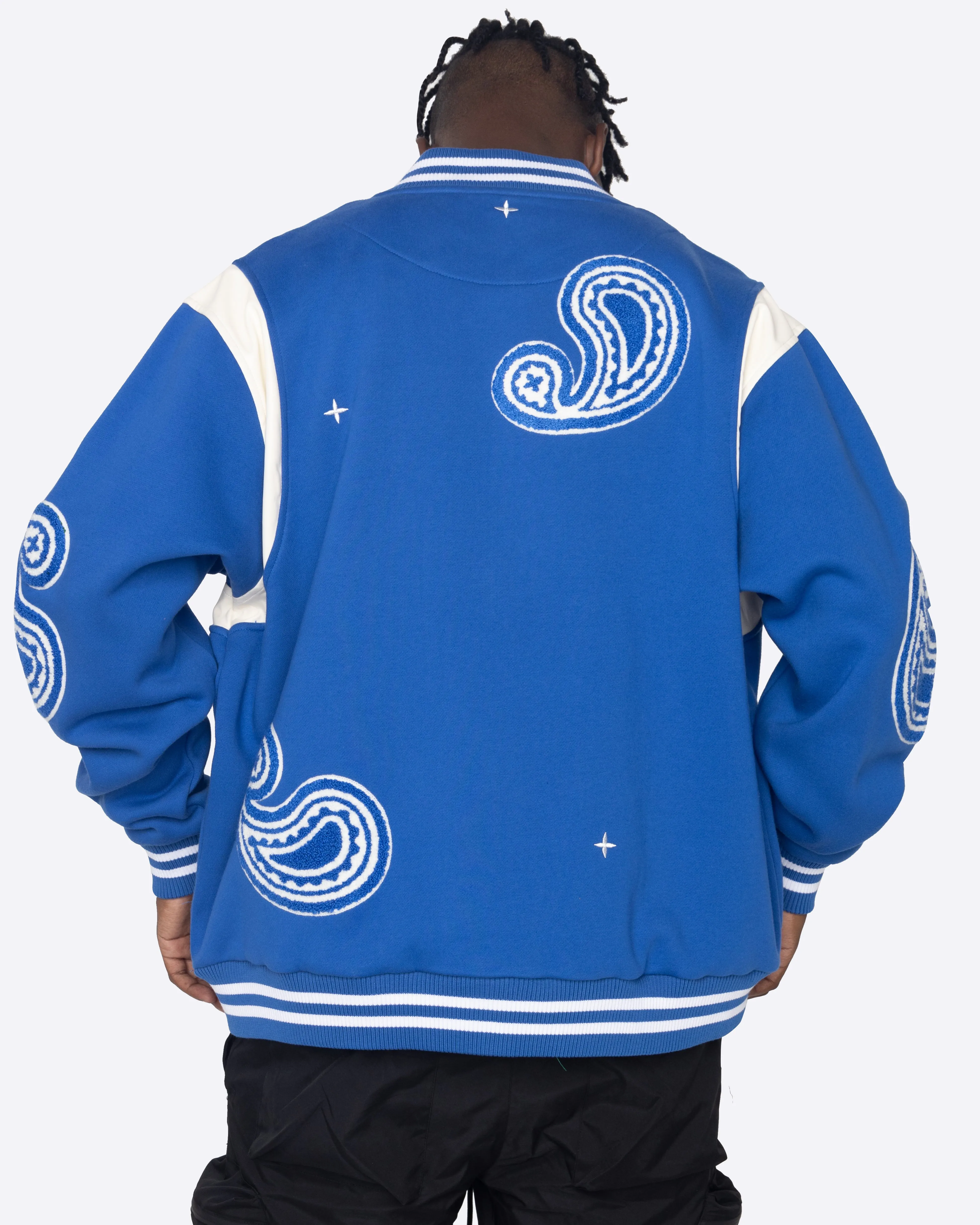 EPTM PAISLEY VARSITY JACKET-ROYAL