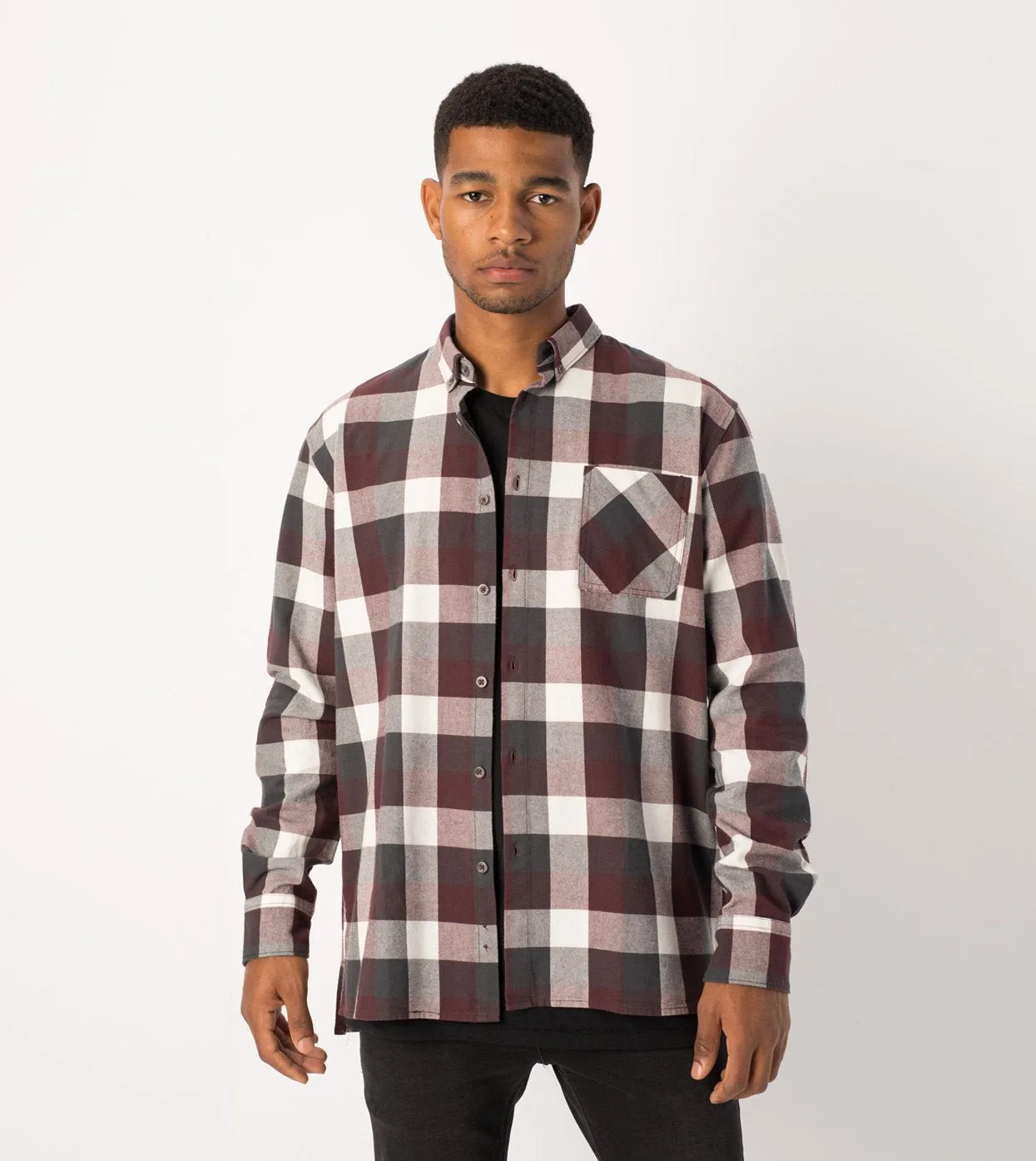 Flannel LS Shirt Port/Vintage Black - Sale