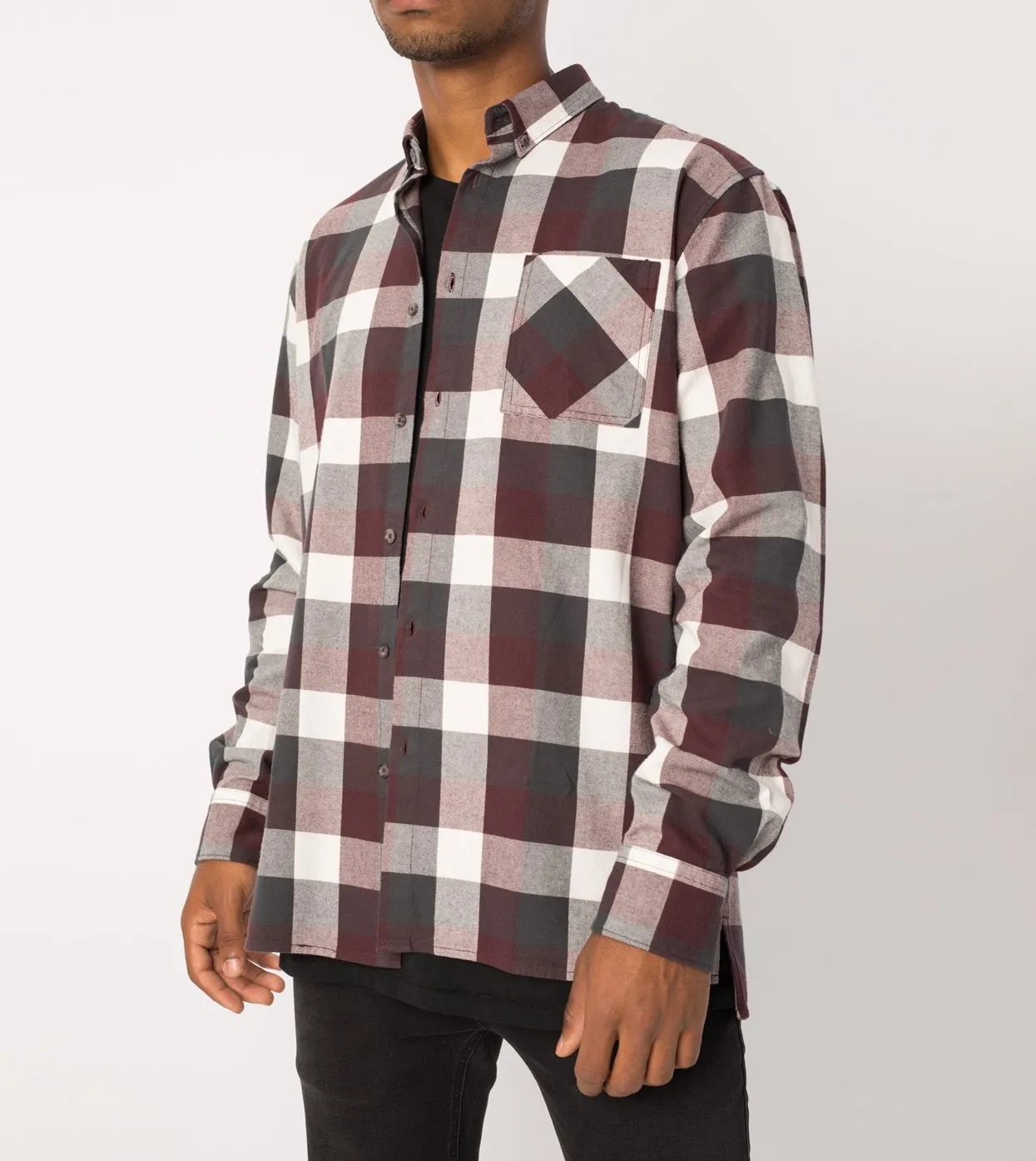 Flannel LS Shirt Port/Vintage Black - Sale