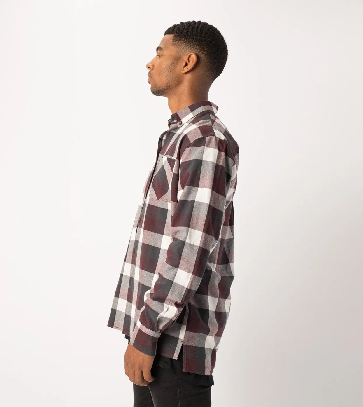 Flannel LS Shirt Port/Vintage Black - Sale