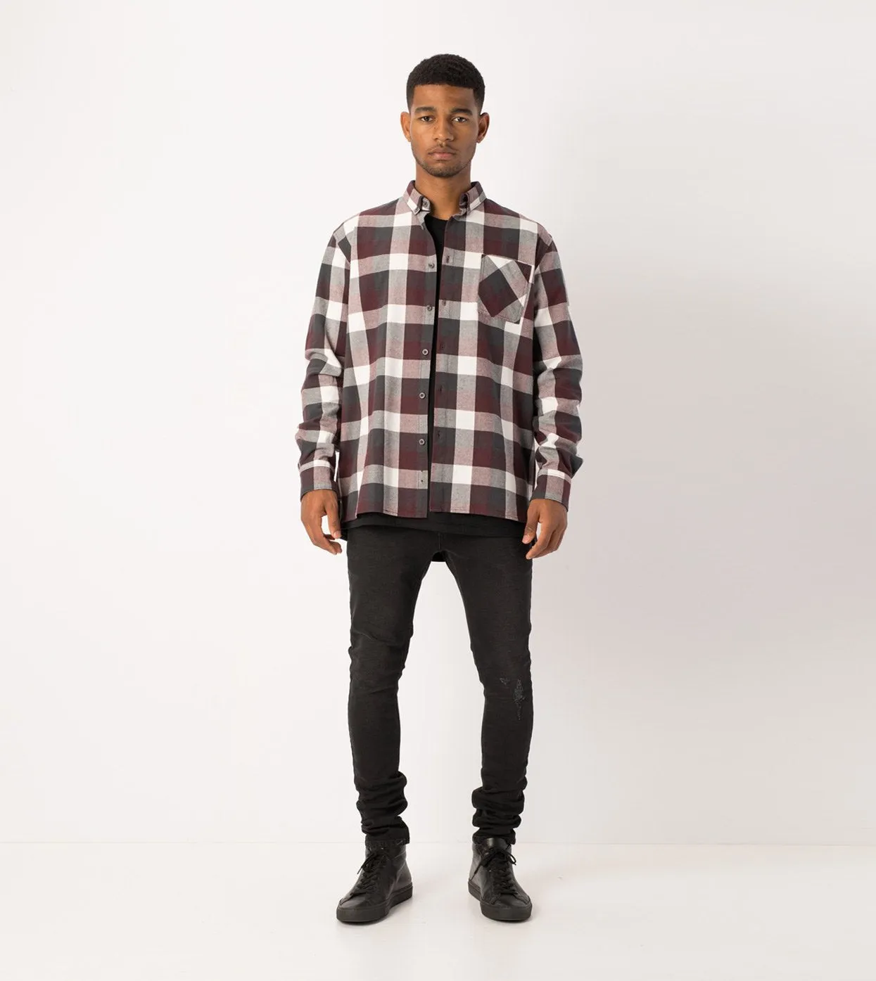 Flannel LS Shirt Port/Vintage Black - Sale