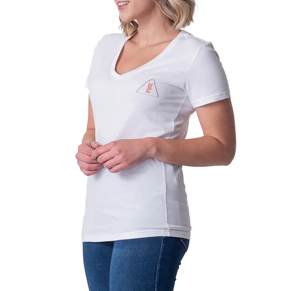 Fox Women's Brake Off Ss V-Neck Tee (White)