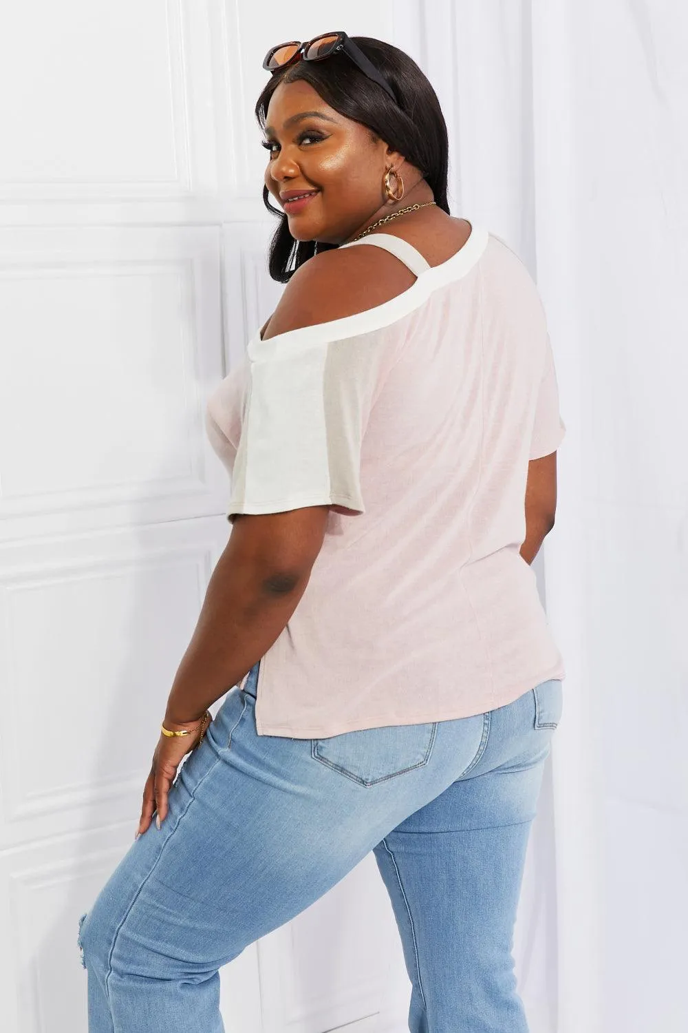 Full Size Cold Shoulder Tee