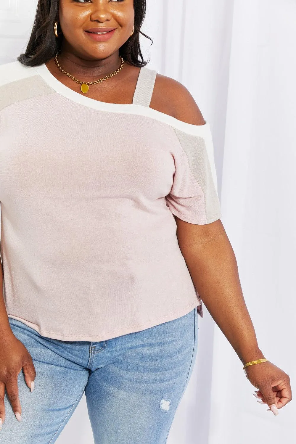 Full Size Cold Shoulder Tee