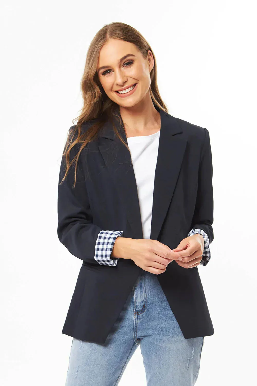 Georgie Blazer - Black Gingham