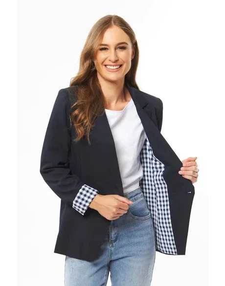 Georgie Blazer - Black Gingham