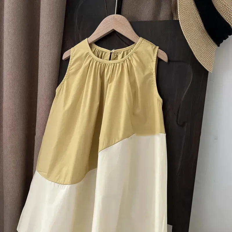 Girls' Summer Dresses Contrast Abstract Dress Individualized Vest Dress Children's Simple Fashion Dress Baby Kids Girls Clothing