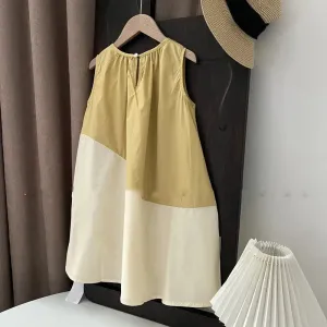 Girls' Summer Dresses Contrast Abstract Dress Individualized Vest Dress Children's Simple Fashion Dress Baby Kids Girls Clothing