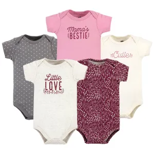 Hudson Baby Cotton Bodysuits, Little Love Flowers 5-Pack