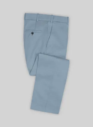 Italian Powder Blue Cotton Stretch Pants