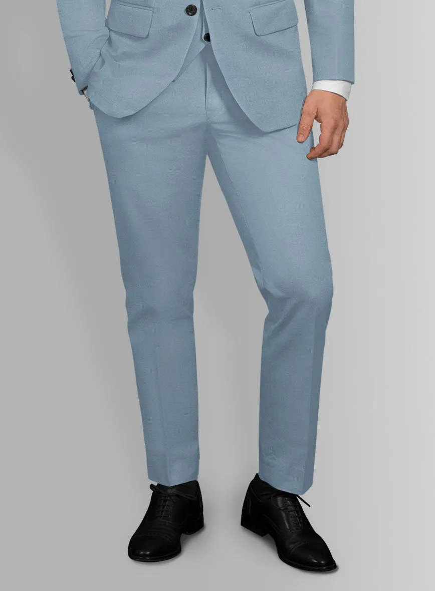 Italian Powder Blue Cotton Stretch Pants