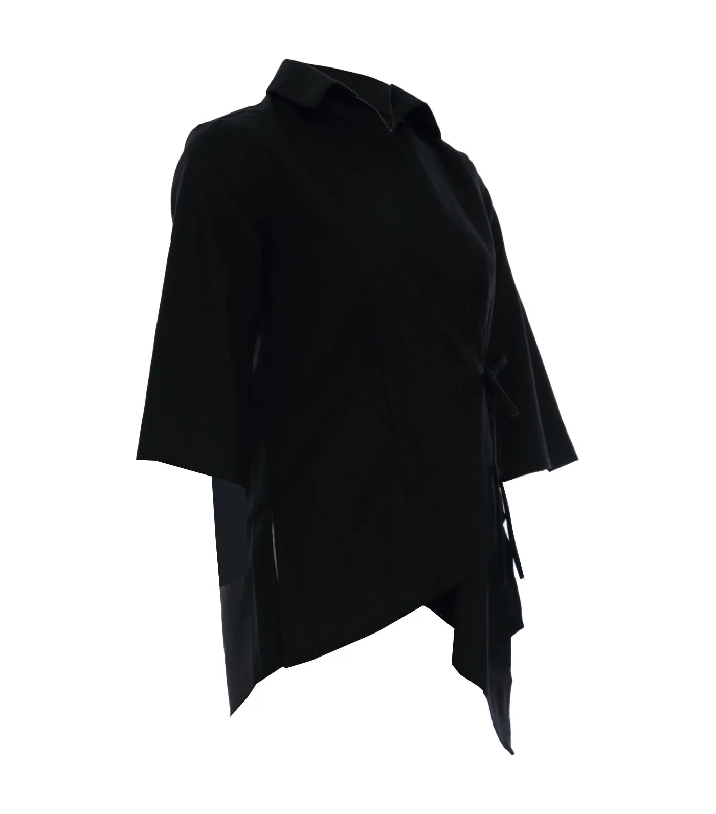 Jules Overlap Blouse Black