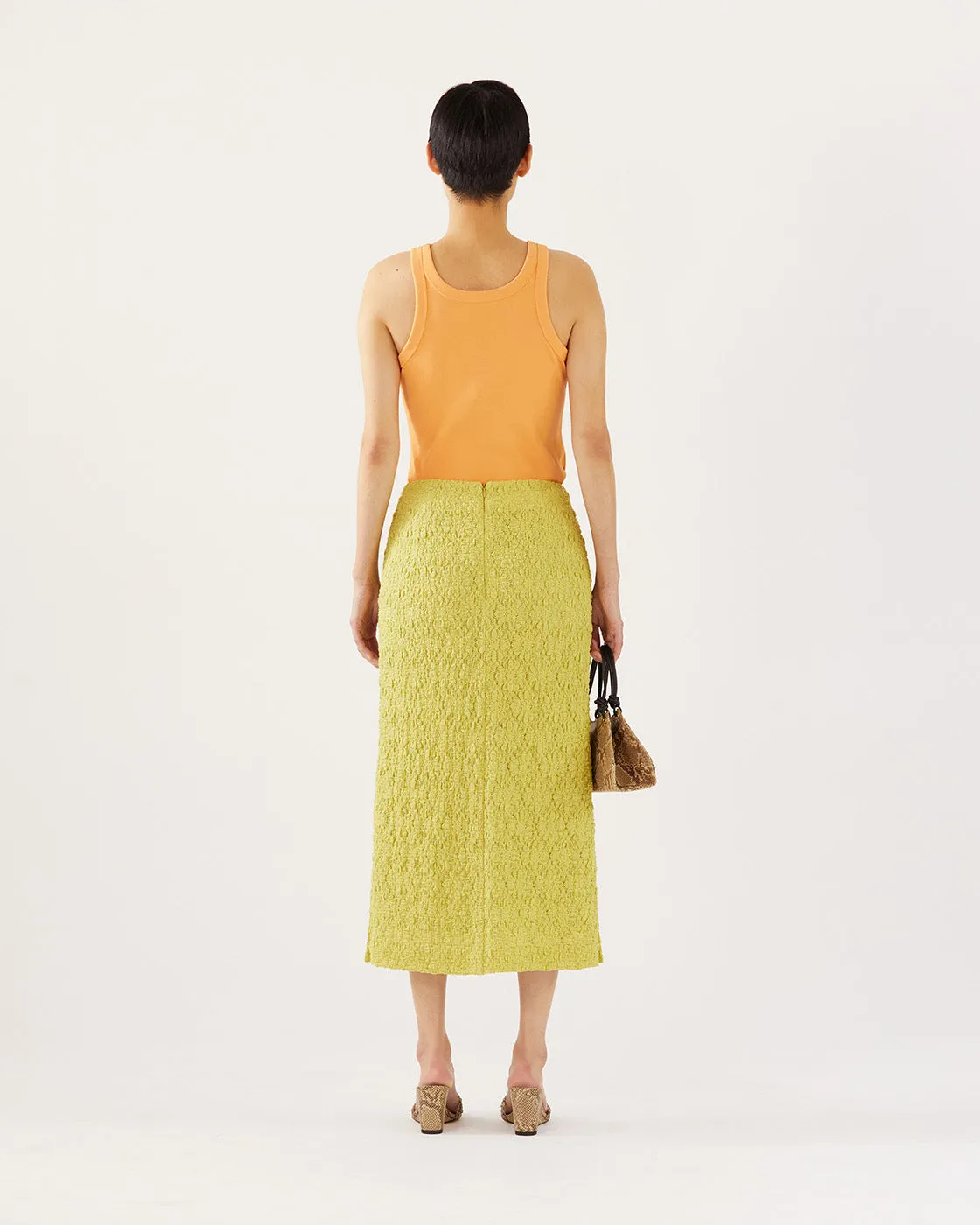 Justine Skirt Lace Floral Lime