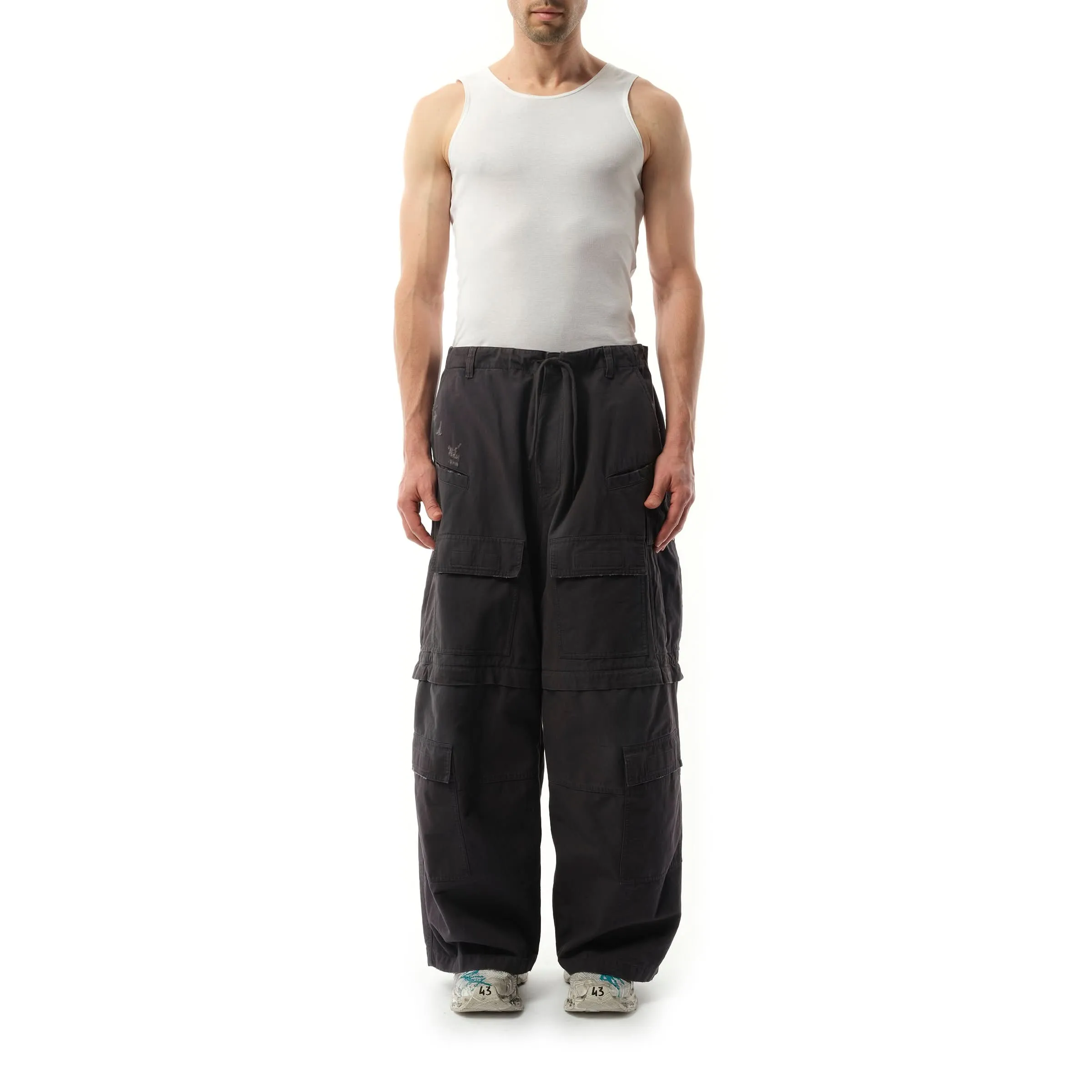 Large Cargo Pants in Elephant Grey