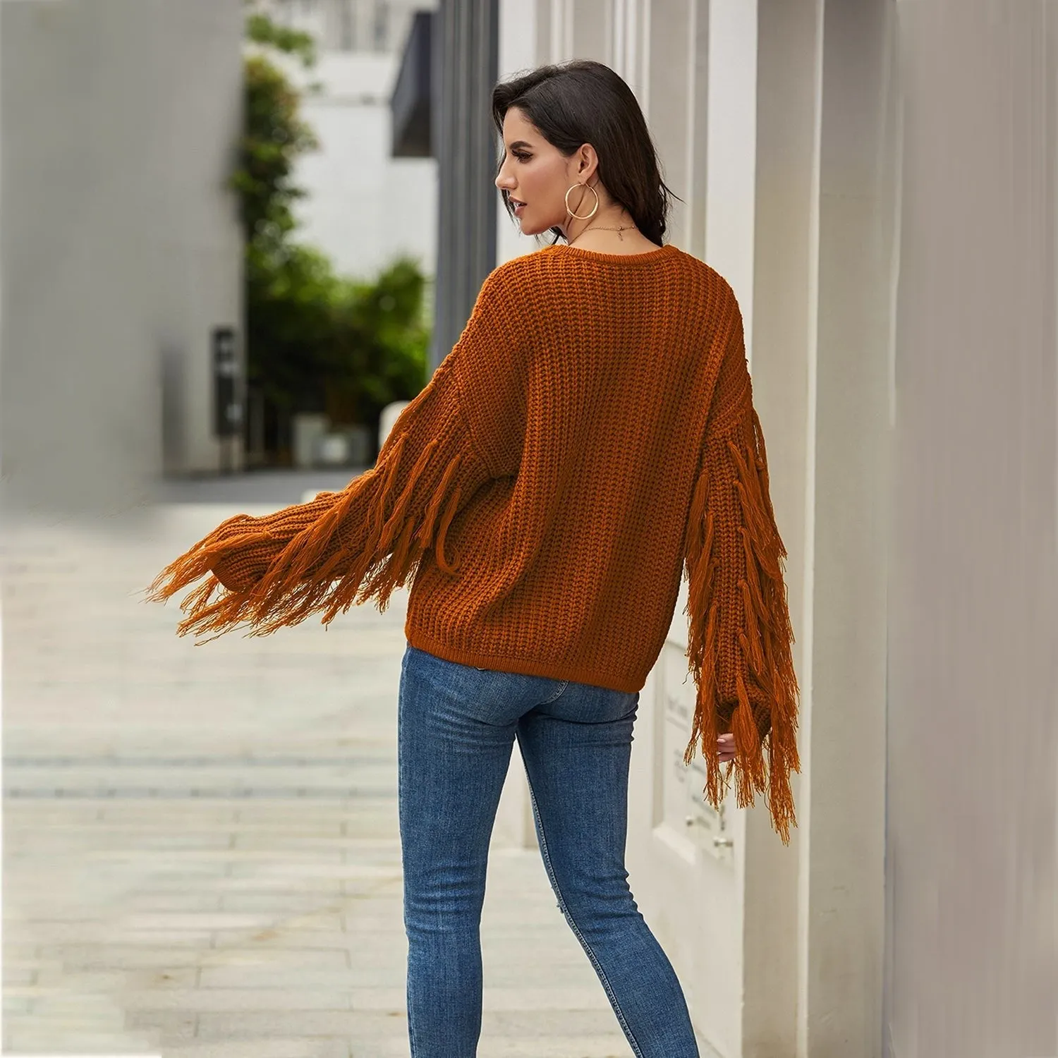 Luxy Moon Tassel Pullover Sweater For Women