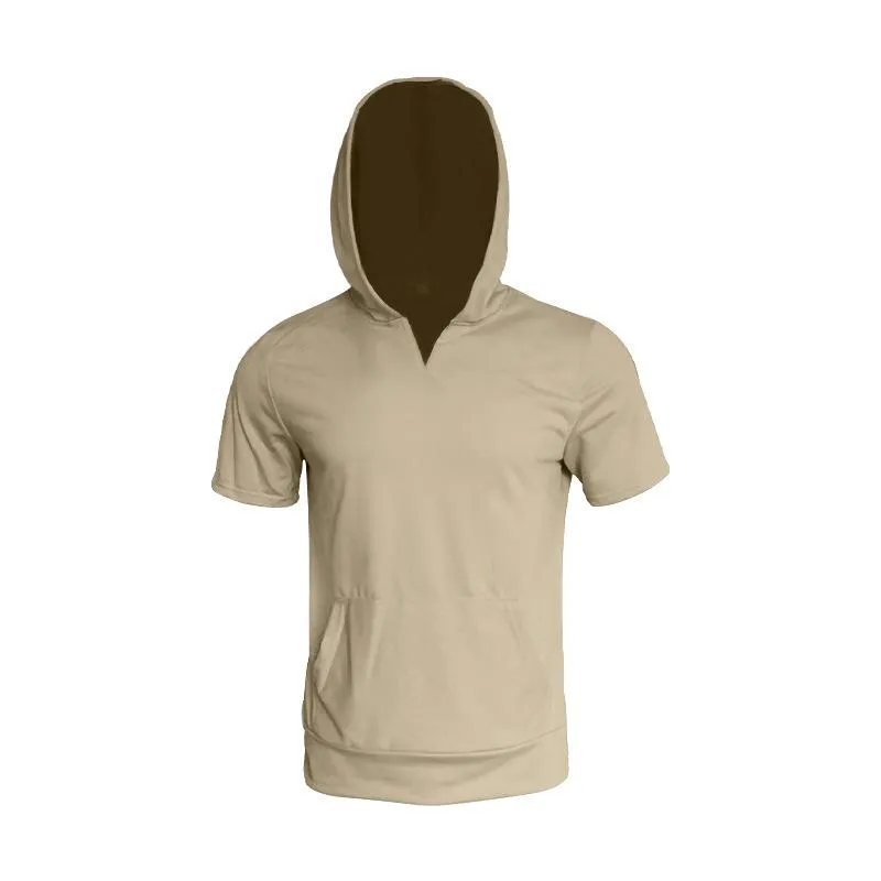 Men's Loose Casual Hoodie Sports Short Sleeve T-Shirt 01323485YM