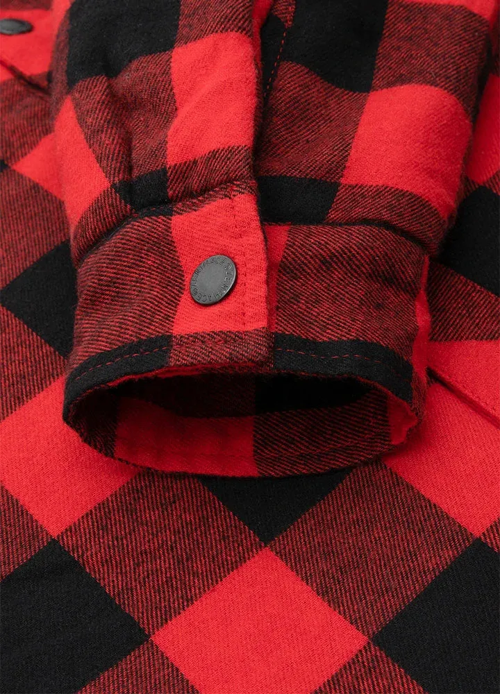 Men's Matching Family Red Buffalo Plaid Hooded Flannel Shacket