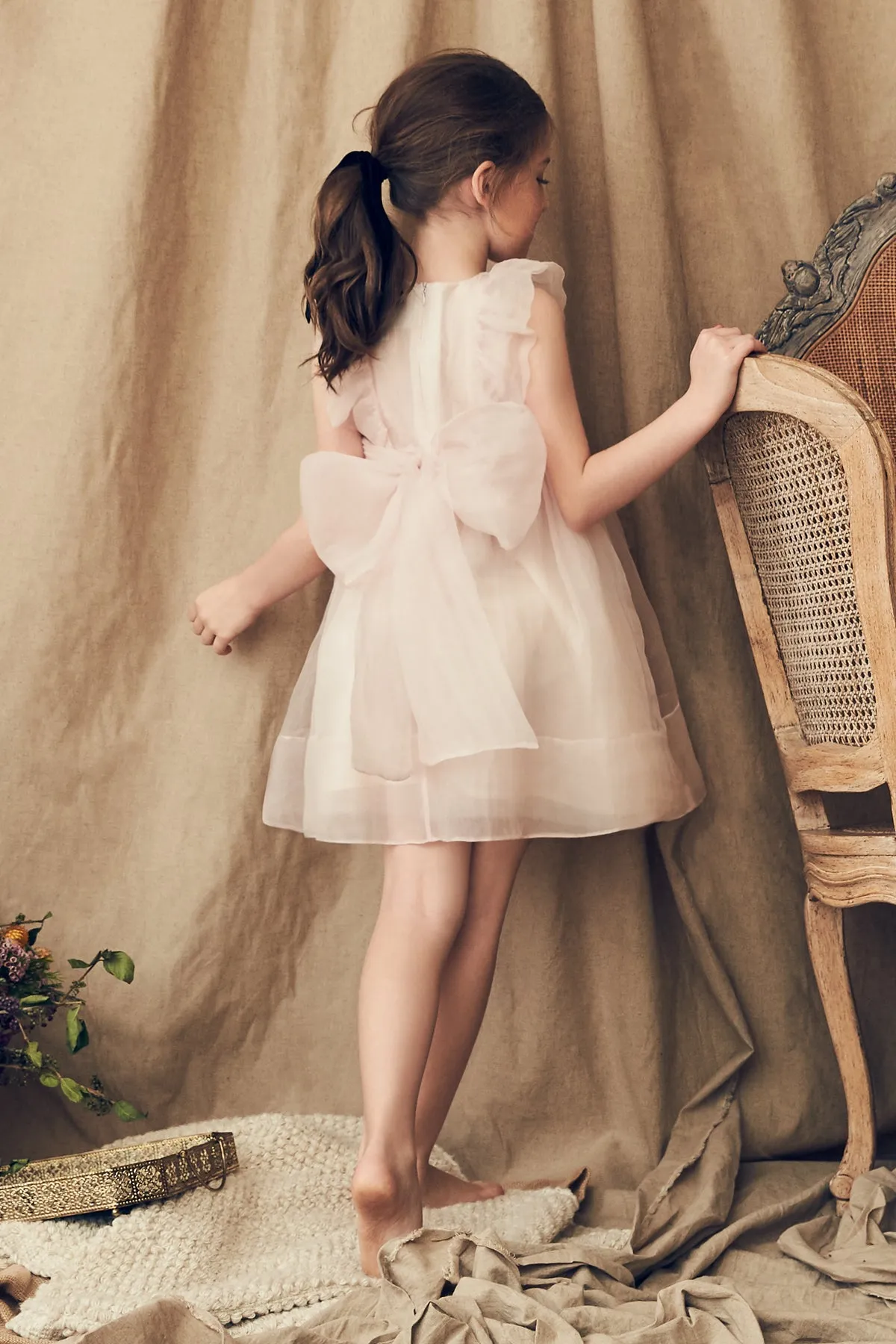 Nellystella Mae Silk Girls Dress - Orchid Ice