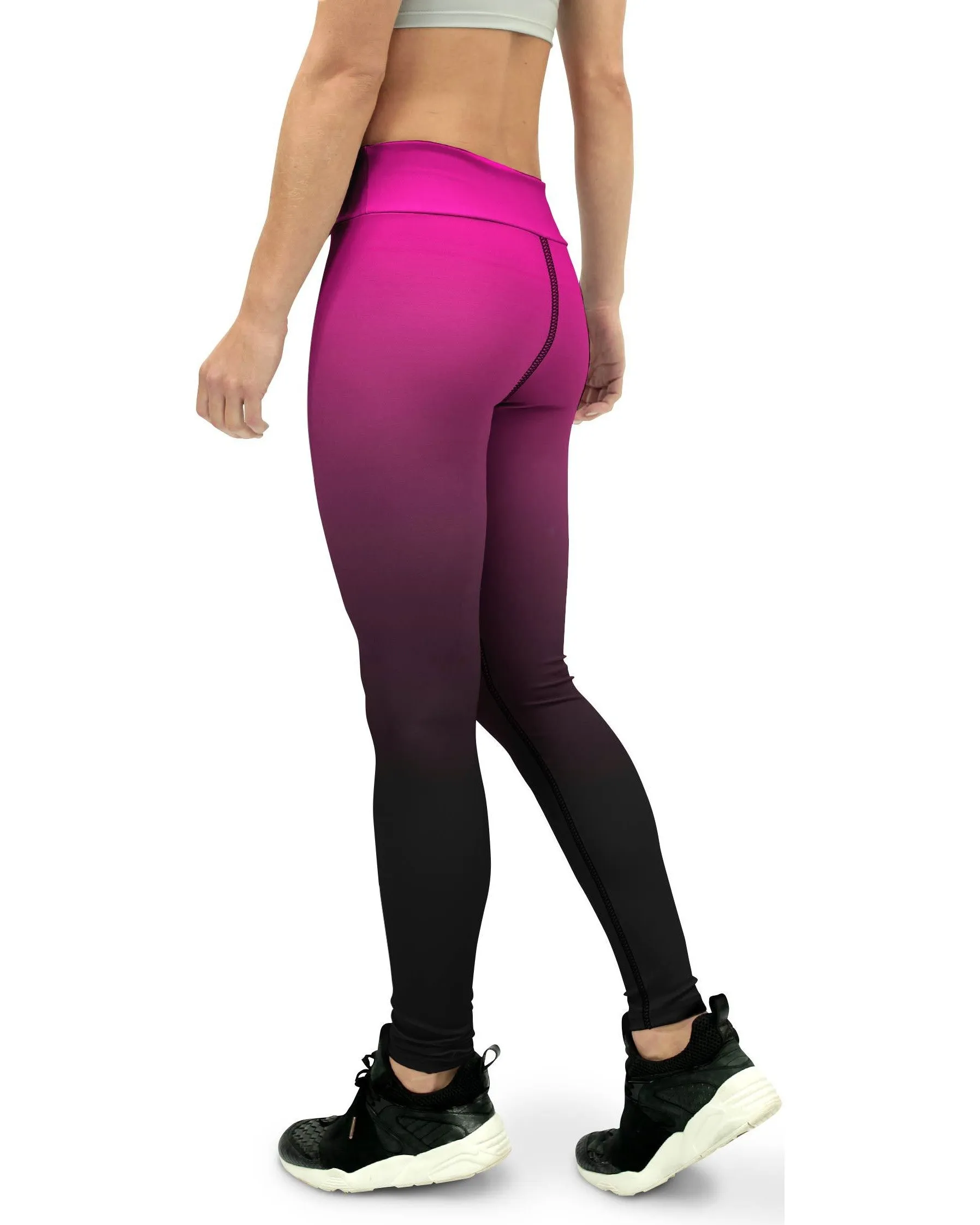 Ombre Pink to Black Yoga Pants