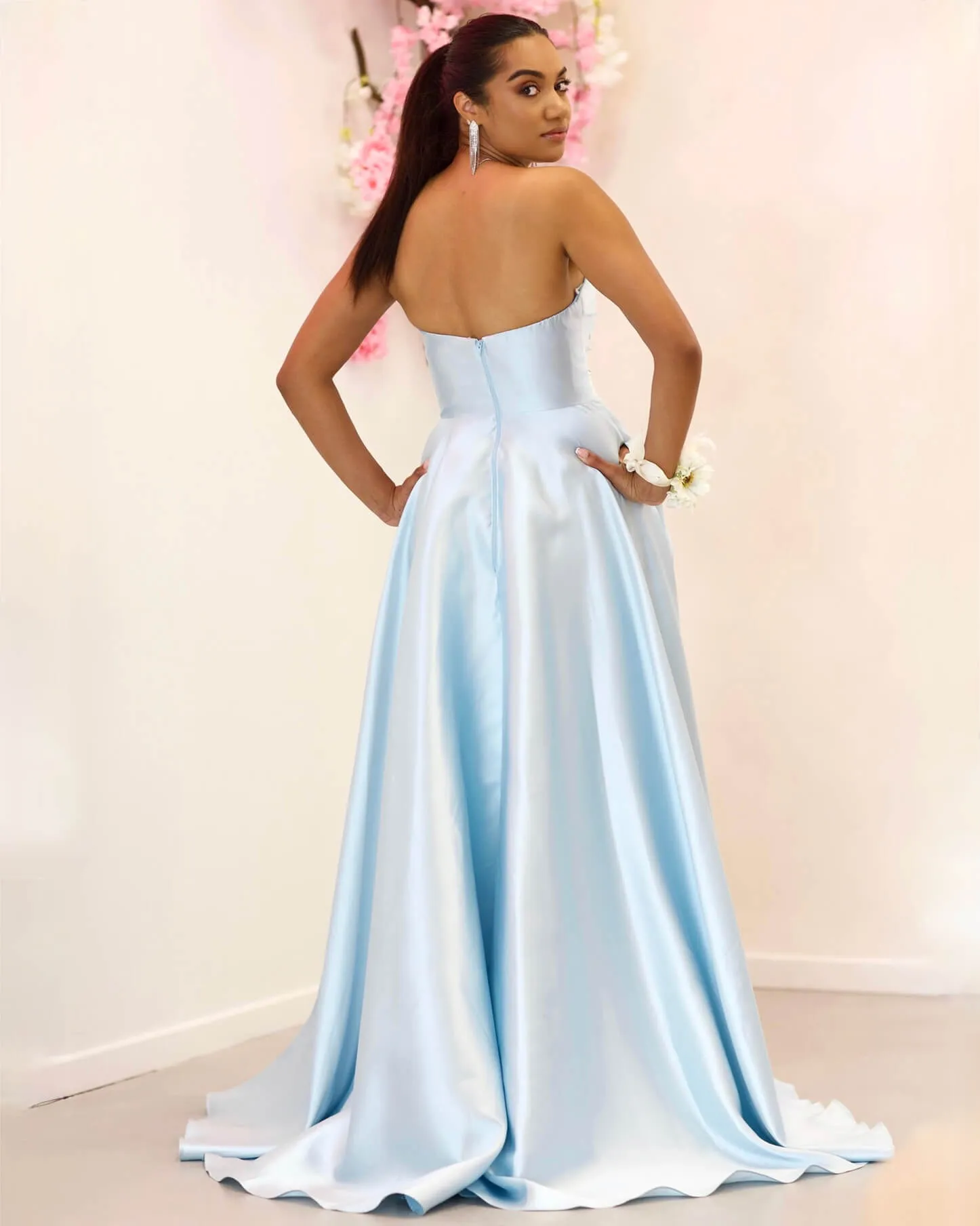 Paola Strapless Gown - Light Blue