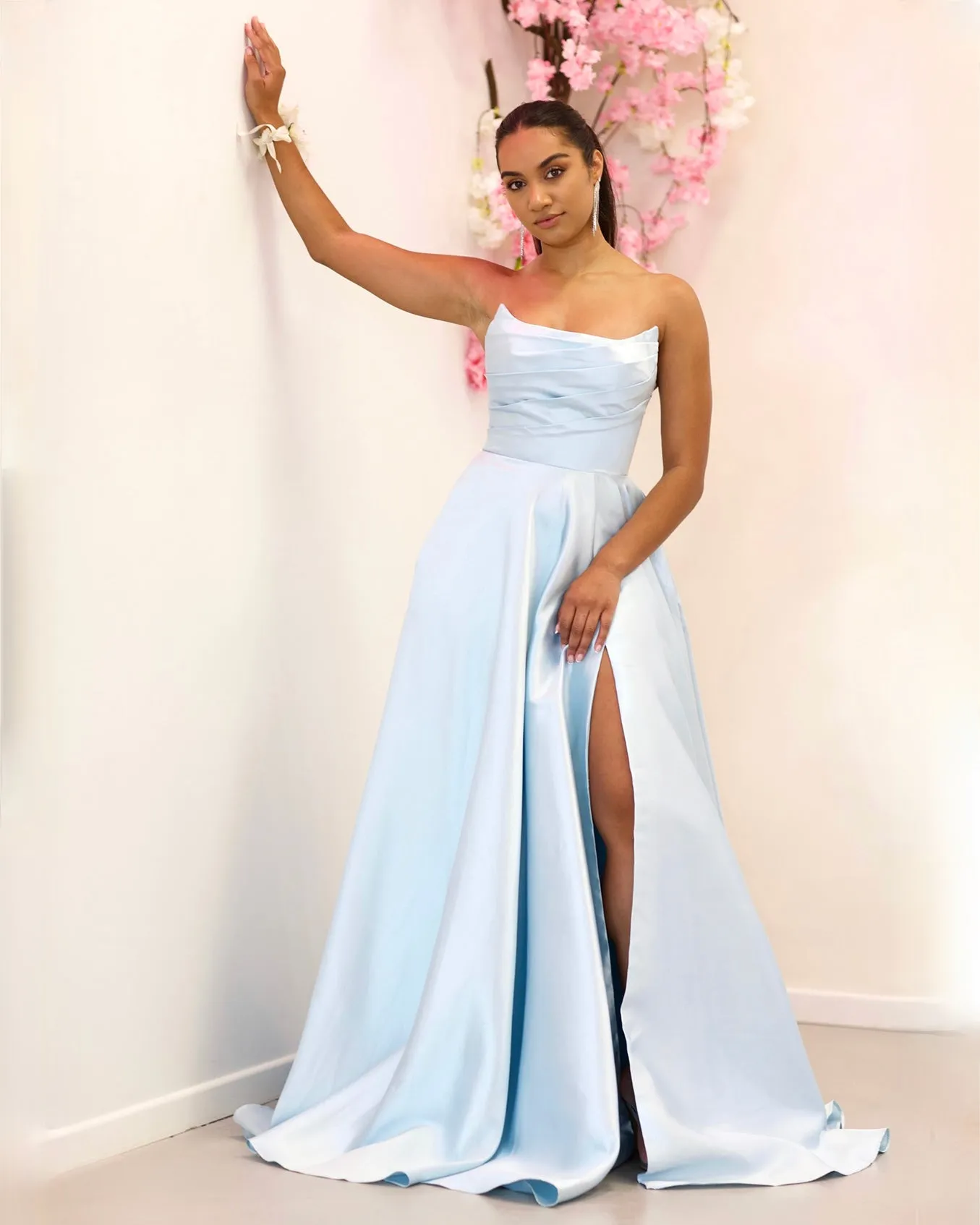 Paola Strapless Gown - Light Blue