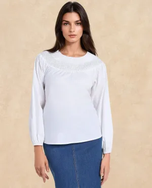 Rareism Women Cassius White Plain Top