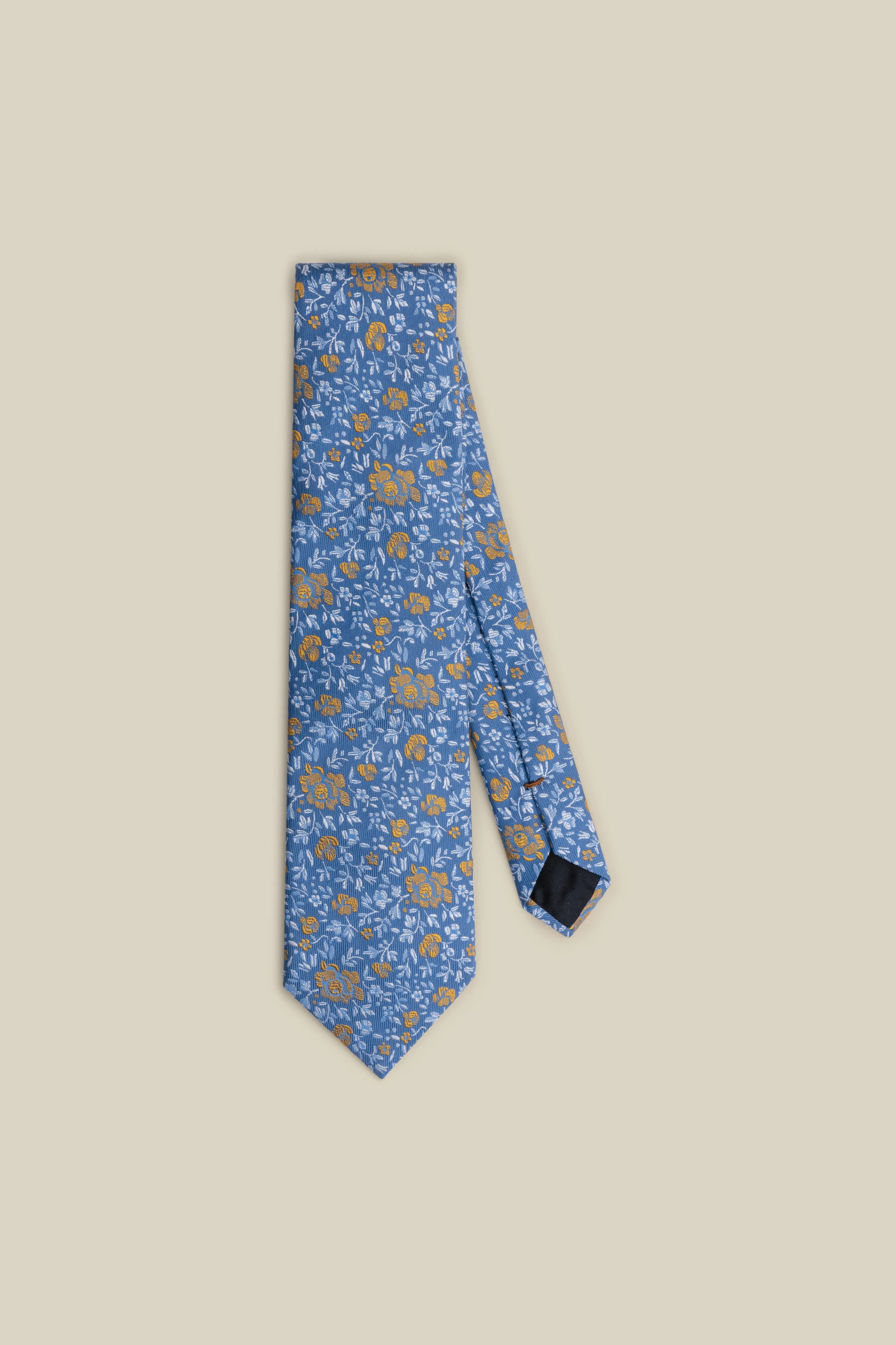 Silk Tie Blue Flowers