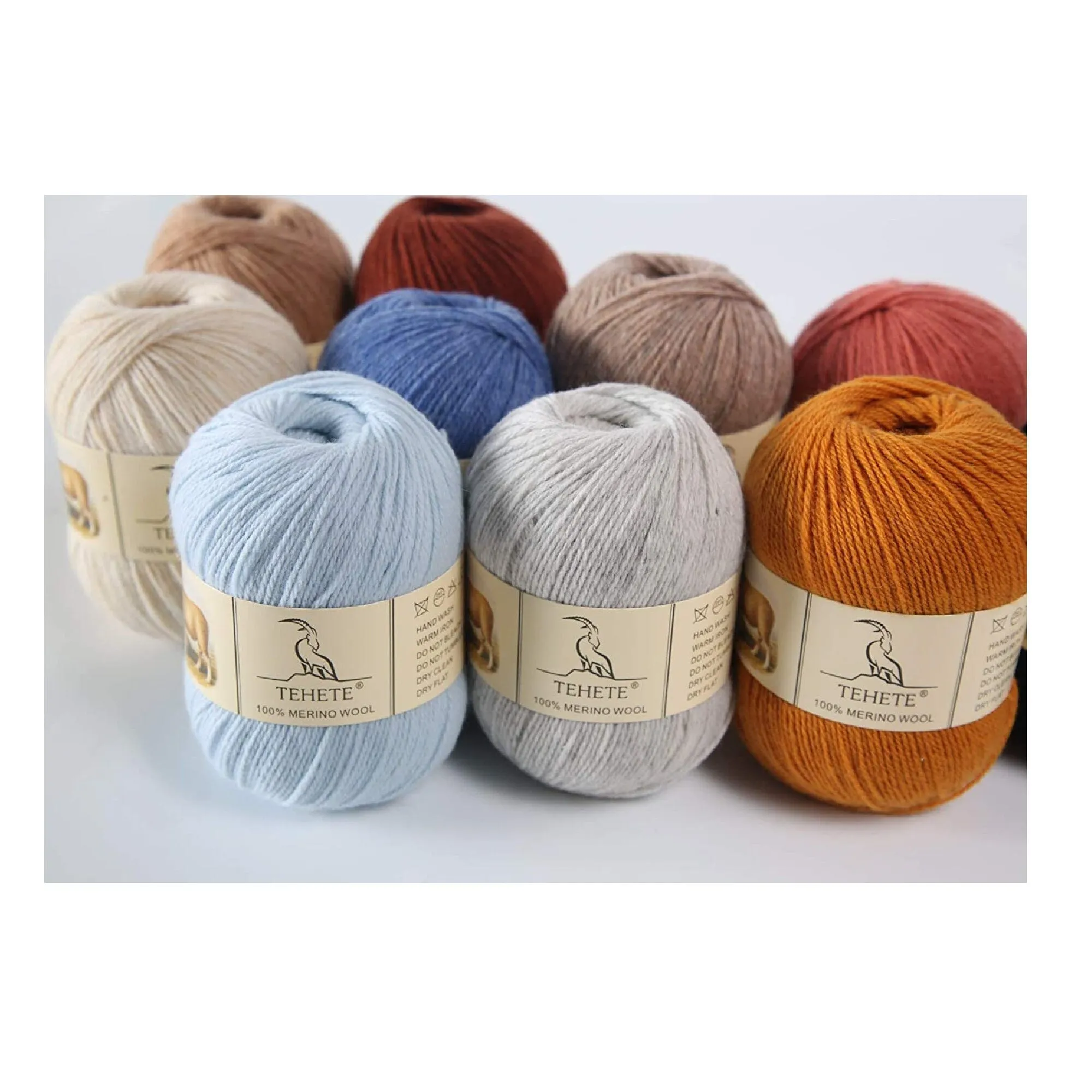 TEHETE 100% Merino Wool Yarn for Knitting 3-Ply Luxury Warm Soft Lightweight Crochet Yarn (Ginger)