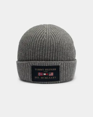 Tommy Jeans Men's Outdoors Patch Beanie Mid Grey Melange