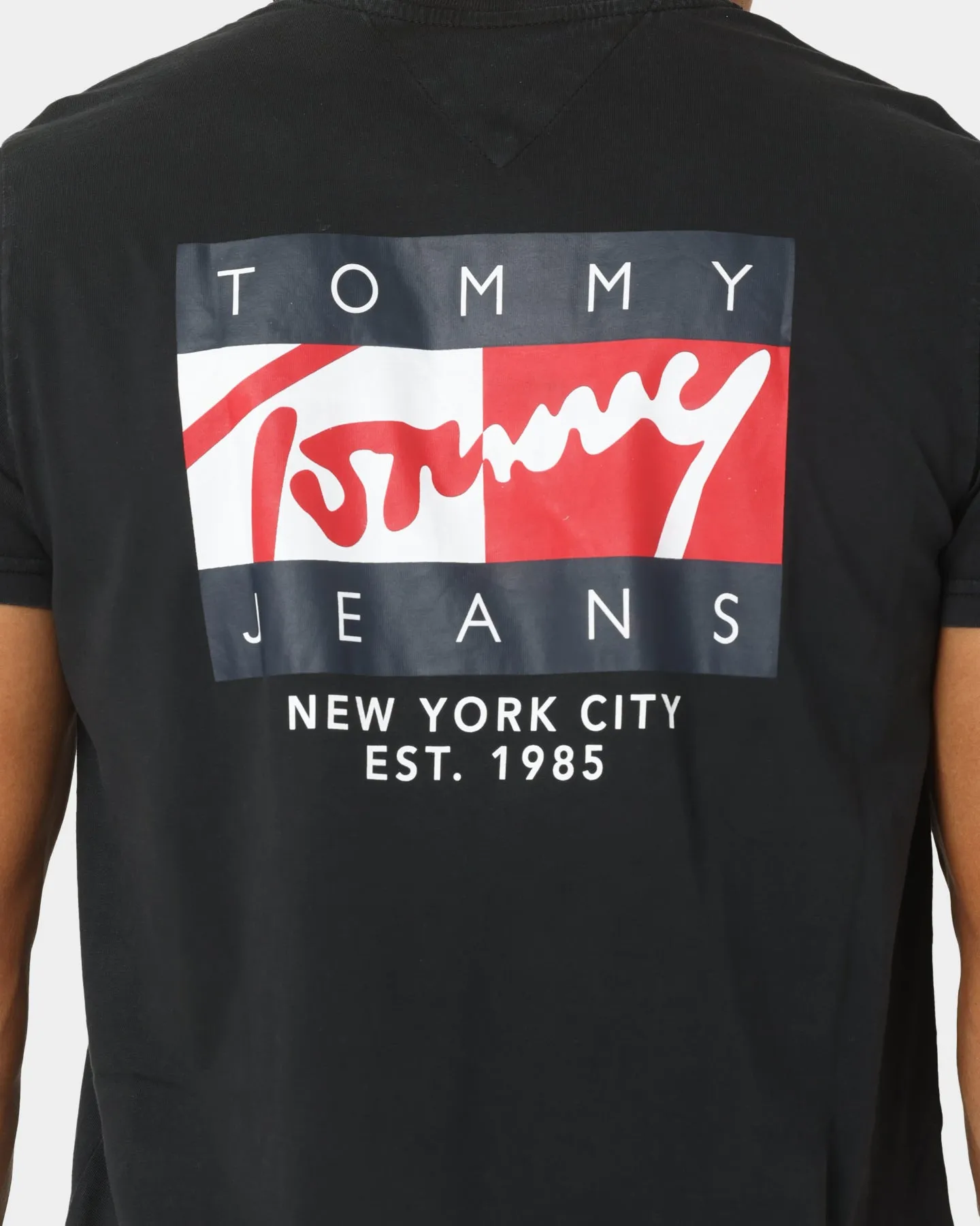 Tommy Jeans TJM Vintage Flag Signature Logo T-Shirt Black