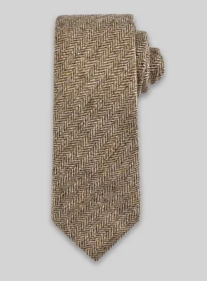 Tweed Tie - Irish Brown Herringbone