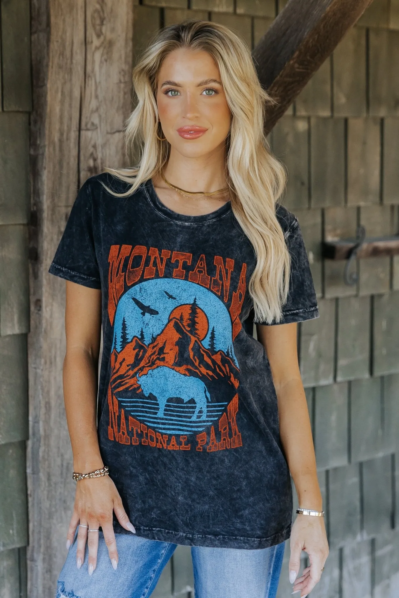 Vintage Charcoal Montana Graphic T-Shirt