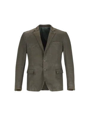 waxed cotton blazer