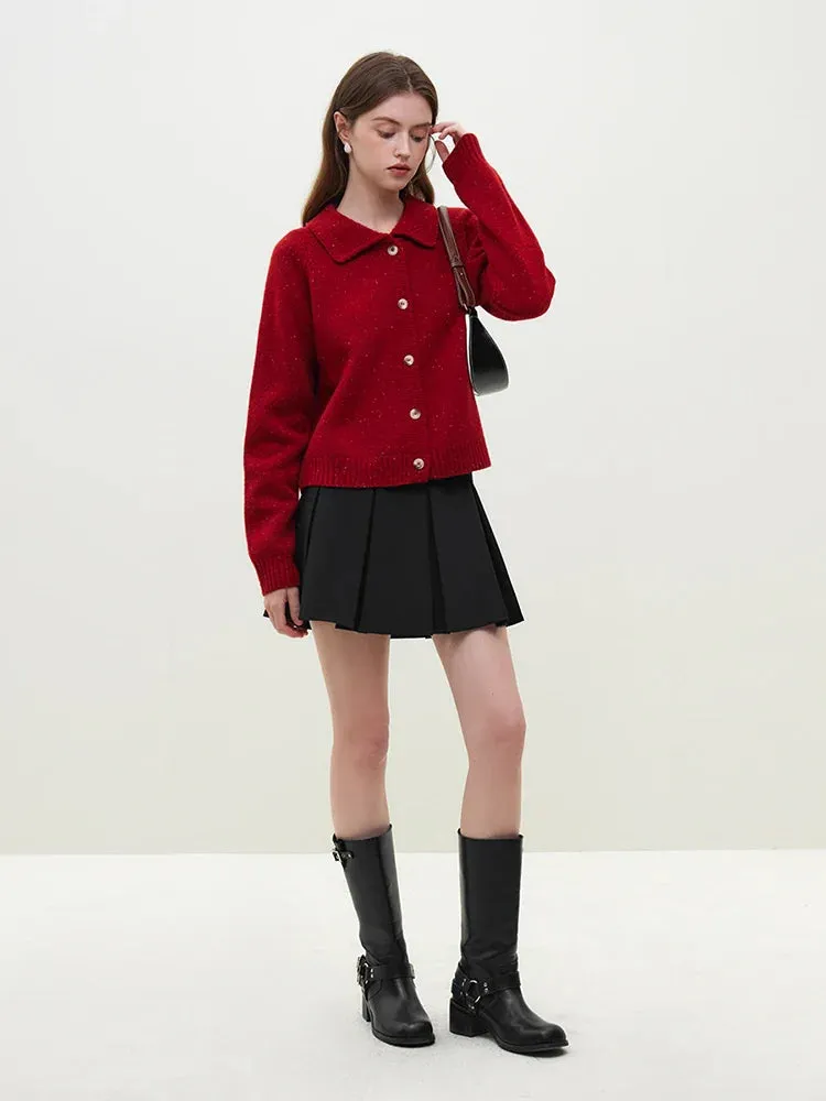 Wenkouban-Christmas Thanksgiving outfits_Casual Full Sleeve Loose Layup Knitwear Red Christmas Sweater