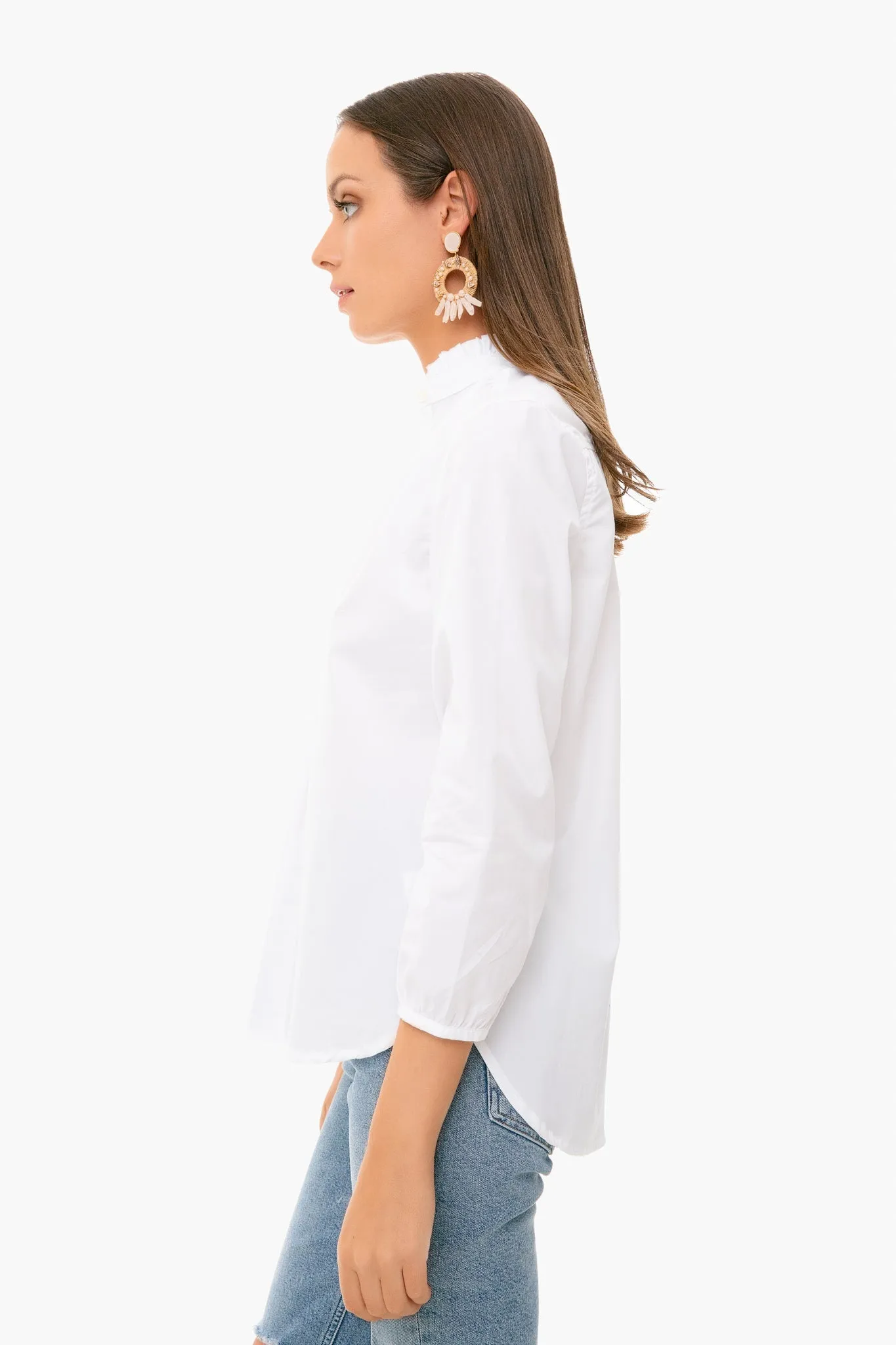 White Sara B Henley Shirt