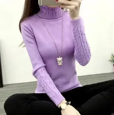 Women Turtleneck Winter Sweater Women  Long Sleeve Knitted Women Sweaters And Pullovers