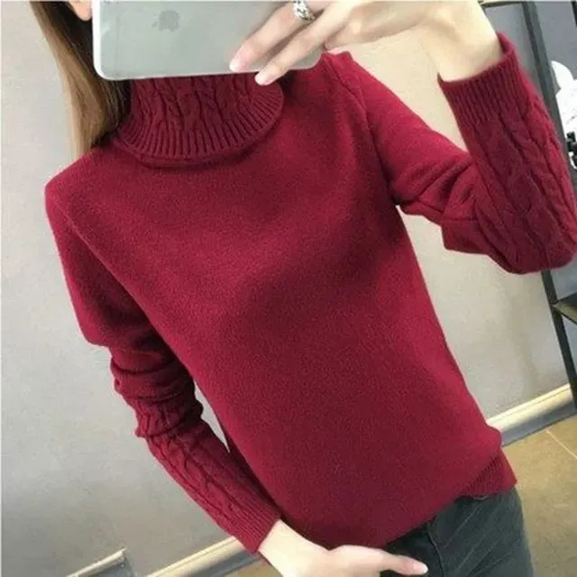 Women Turtleneck Winter Sweater Women  Long Sleeve Knitted Women Sweaters And Pullovers