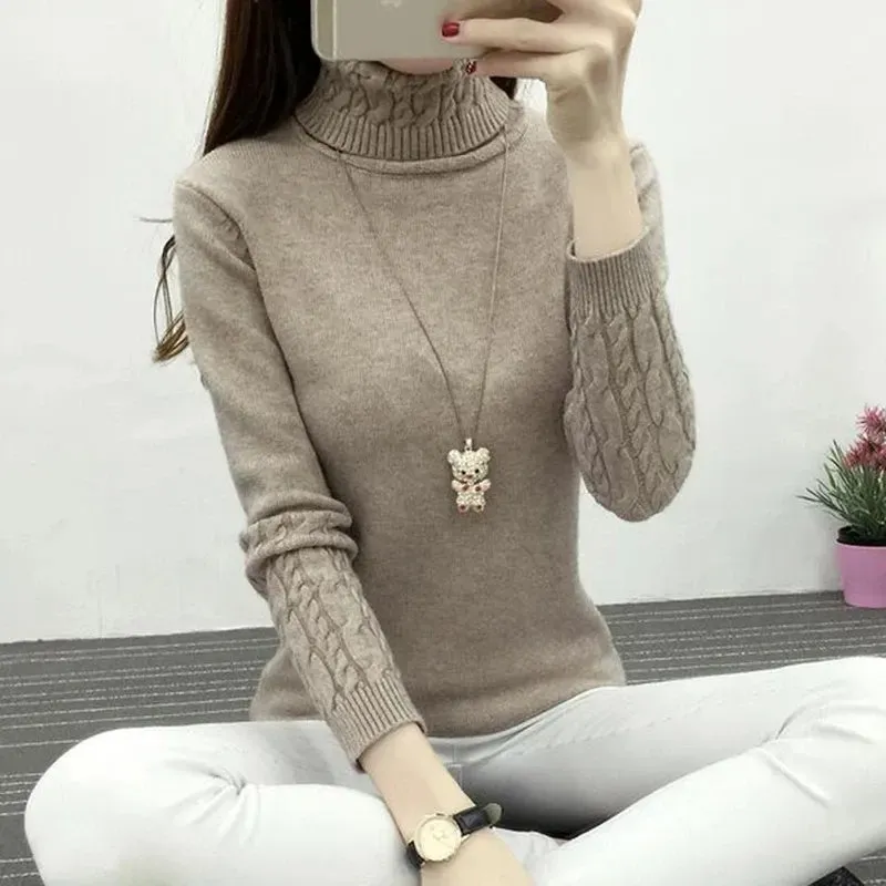 Women Turtleneck Winter Sweater Women  Long Sleeve Knitted Women Sweaters And Pullovers